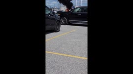 Firetruck Responds To Burning Semi