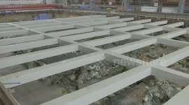 Multi lens shooting of underwater sunken ship excavation site and details inside the ship.