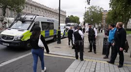 Protest Pen opposite 10 Downing Street completely cleared and washed with a police cordon