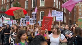 Pro-choice and anti-abortion protesters confront each other as March For Life takes place