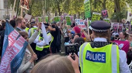 Police separate groups of supporters and opponents of abortion during 'March for Life UK' in London