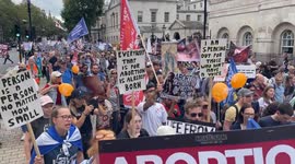 Thousands of people took to the streets of London as part of the March for Life 'Abortion Destroys the Freedom to Live'