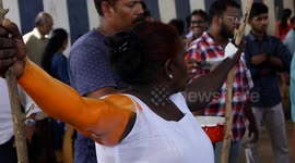 Hundreds painted like tigers dance through streets during vibrant Indian festival