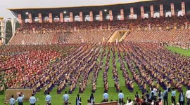 Bihu dancers perform Bihu folk dance attempting to set a Guinness World Record