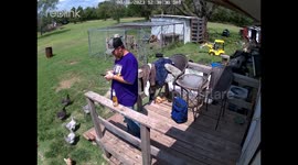 Husband Surprised With Inflatable Chicken Suit