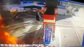 Chinese man sparks blaze at petrol station over payment dispute