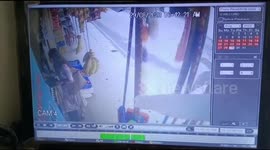 *A miraculous escape for a woman in Bengaluru as a speeding SUV passing close to her rams into a nearby shop