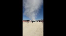 Dust Devil Takes Over Porta Potties at Burning Man