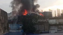 Fire engulfs three-storey building in Manila, the Philippines