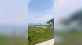 Veil of smog obscures Taal Volcano in the Philippines