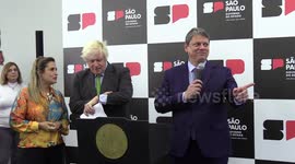 Former British Prime Minister Boris Johnson Visits Governor of Sao Paulo, Brazil