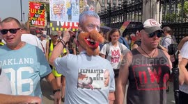 Furious anti-ULEZ protesters gather outside Parliament