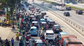 Severe traffic congestion in Jakarta, Indonesia due to the ASEAN Summit