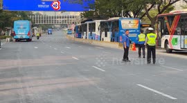 Road security for Asean Summit in Jakarta, Indonesia