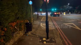 ULEZ camera and box ripped open and sprayed with foam in south-west London