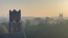 Hazy morning in London as Saharan Desert dust sweeps across UK