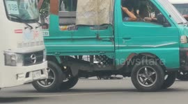 Traffic Jam Caused by Motorcycle Accident in Cebu City, Philippines