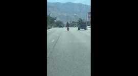 Person Scooters Down Roadway