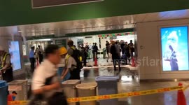 Water pours into Tokyo railway station as Tropical Storm Yun-Yeung hits