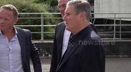 Labour leader visits AstraZeneca laboratory in Macclesfield, UK