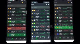 Here we see crypto currency trading on 3 smart phones taken back in April 2021.