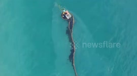 Tugboat sinks spawning oil spill off Cebu, the Philippines