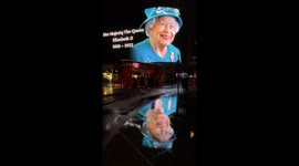 Archival: Giant tribute to Queen Elizabeth lights up Piccadilly Circus in London