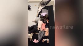 Four kids crowd over mum to kiss her in Japan
