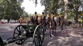 Soldiers and Horses Return with Tribute Guns from Hyde Park Salute