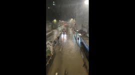 Days after typhoon Hong Kong hit by torrential rains causing floods in many parts