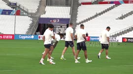England train ahead of first World Cup fixture against Argentina in Marseille, France