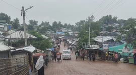 Heavy rain in Rohingya refugee camp, Cox's Bazaar, Bangladesh.