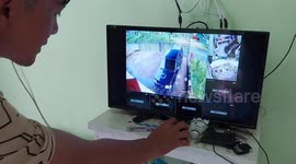 CCTV captures the moment mugging victim unloaded from a car after her gold jewellery and money are snatched by thieves