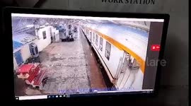 Railway cop saves woman who slipped while boarding moving train in central India