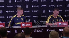 Serhiy Rebrov and Oleksandr Zinchenko Press Conference in Wroclaw, Poland