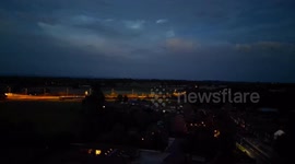 Spectacular Drone Footage Captures Distant Thunderstorms with Lightning near York, UK