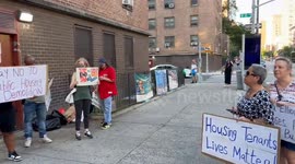 Rally Against Demolition of NYCHA Houses Fulton and Chelsea Elliot in NY, USA