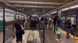 “Stonewall was a Riot” Protest in Subway in New York, USA