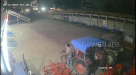 Bungling thief runs himself over while attempting to steal tractor in India