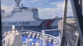 Chinese coast guards hound Philippine vessels on resupply mission to disputed atoll