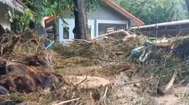 Flood leaves behind damage in northern Thailand