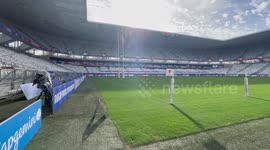 Footage of the Nouveau Stade de Bordeaux in France