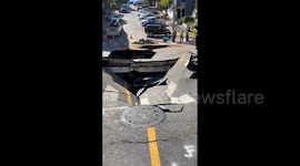 Huge sinkhole opens up on San Francisco road after water main break
