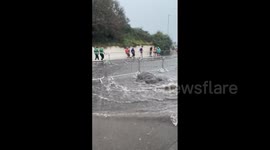 UK: Flooding Chaos Hits Great North Run In South Shields, England