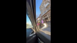 Unexpected city marvel: car stunt filming rig captivates Rostov-on-Don residents