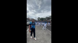 Marching band puts on an awesome swaying walk at parade in the Philippines
