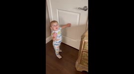 Toddler adds to the worries of his mother by learning to open doors *Cute video*