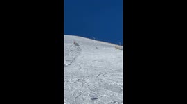 Skier skillfully coming down the snow mountain crashes in the end *Hilarious Ski Fail*