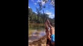Kids trying to go double entry on a rope swing fail hilariously *Funny Fail*