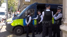 Police and media outside Westminster Magistrates Court during Daniel Khalife hearing